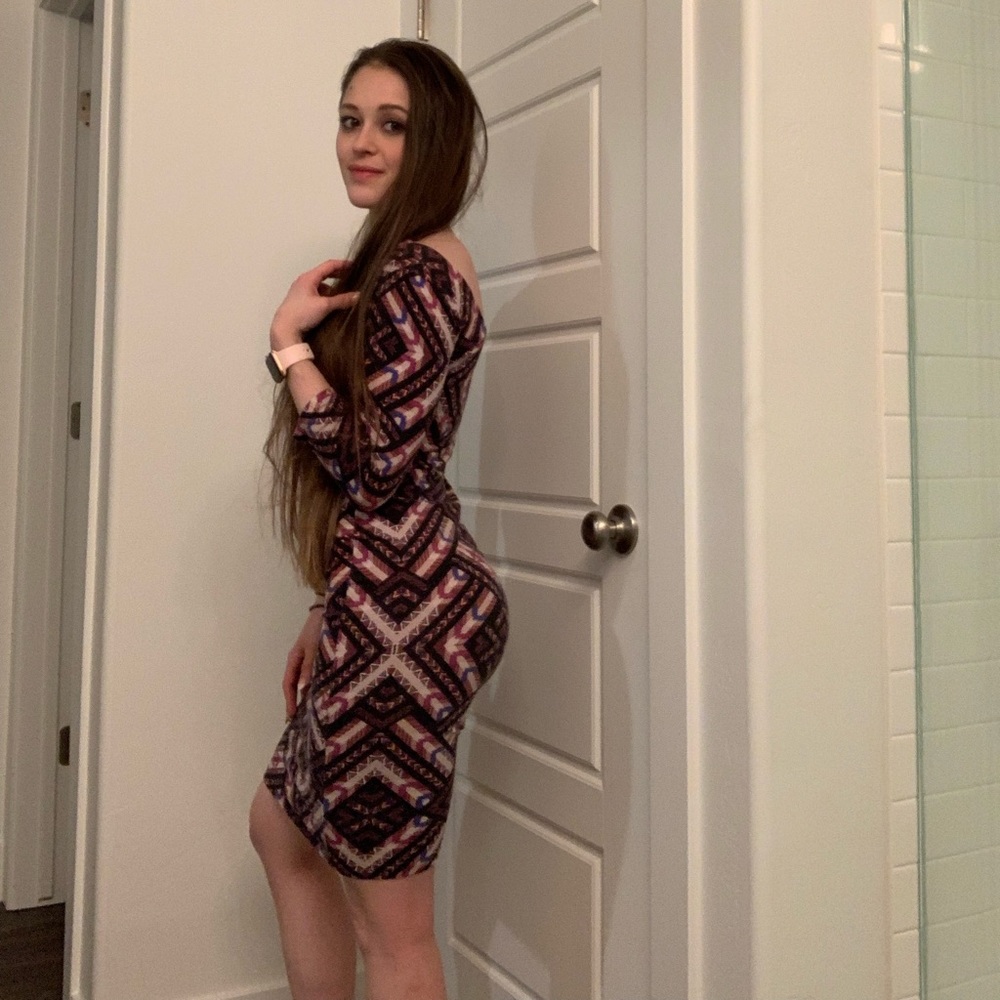 Pink patterned dress